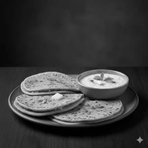 3 Aloo Paratha + Curd