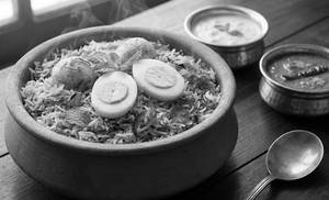 Roast Egg Dum Biryani [ half, 2 Egg ]