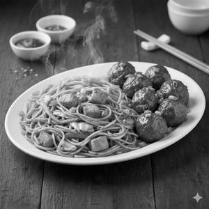 Chicken Noodles With Chicken Manchurian