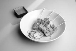 Tofu Satay With Peanut Sauce.