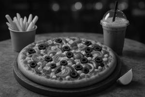 Farm House Pizza 9 Inch + Regular Fries + Small Cold Coffee