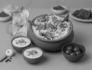 1 KG Royal Chicken Matka Biryani + Dessert + Drink