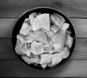 Fresh chicken leg curry cut back