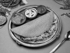 Millet Ghee Podi Masala Dosa