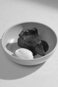 Dark Chocolate Burnt Basque Cheesecake Slice