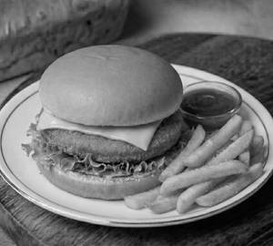 Veg Burger with Fries