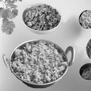 Green Gram Rice 450 Ml + Veg 250 Ml + Fryums + Pickle