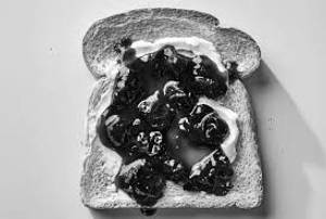Bread butter jam toast