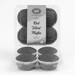 Red Velvet Muffin (pack Of 4) Eggless