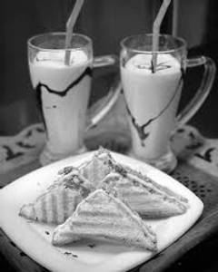Cheese Sandwich With Cold Coffee