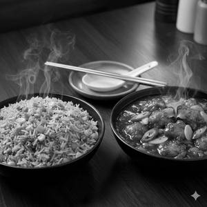 Veg fried rice & chicken Manchurian gravy