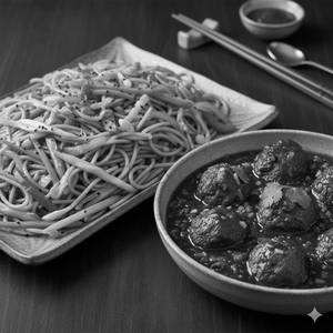 Veg noodles & chilli chicken gravy