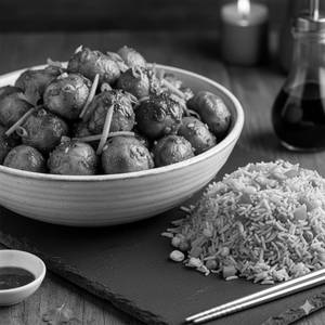 Mushroom Manchurian and Veg Fried Rice