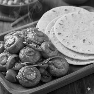 Mushroom Manchurian and 3 Roti