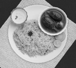Bagara rice with guthivankaya curry