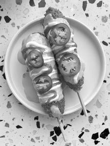 Cheesy nachos corn dog