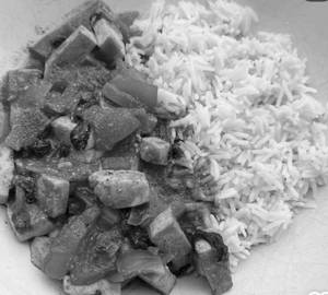 Basmati Rice With Paneer Curry & 1 Nos.  Roasted Papad