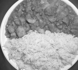 Basmati Rice With Aloo Matar & 1 Nos. Roasted Papad