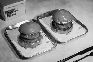 Veg Mexican Wave Burger + Herb Chilli Mushroom Burger
