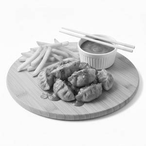Peri Peri Paneer Fried Momos + Salted Fries