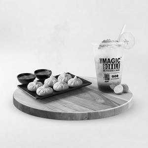 Paneer Steam Momos + Magical Blue Mocktail