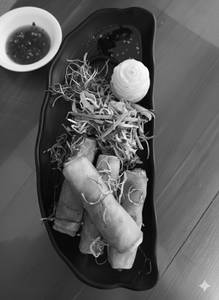 Cheese And Corn Roll Served With Sweet Chilli Sauce