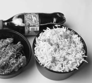 Egg Fried Rice [Half] with Chilli Chilli Dry [Half] and Thums Up Soft Beverage [250 ml]