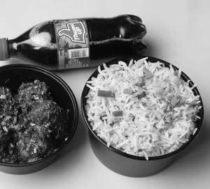 Egg Fried Rice [Half] With Veg Manchurian Dry [Half] And Thums Up Soft Beverage [250 Ml]