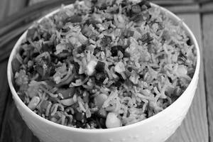Burnt Garlic Schezwan Rice