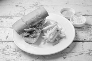 Baguette Sandwich Chicken With Fries