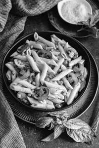 Mushroom penne cheese pasta