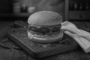 Jain Schezwan Banana Tikki Burger