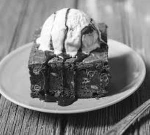 Brownie with ice cream