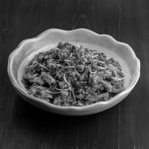 Smoked tomato casarecce with ghee and curry leaves