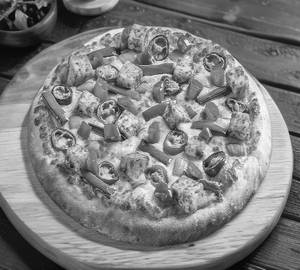 Paneer onion, capsicum, red peperika jalapeno pizza [8 inch medium]