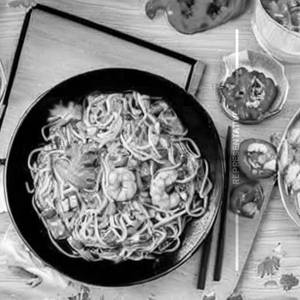 Prawns Cilantro Pepper Noodles