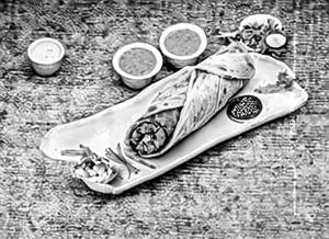 Achari chaap roll