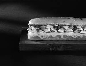 Mushrooms, Pesto & Cheese Sub-Sandwich
