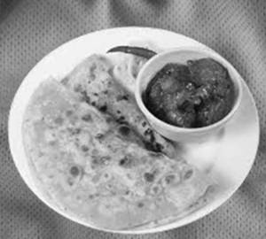 Paratha (2 pcs) + chicken kasha + misti