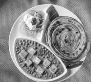 Paratha (2 pcs) + mutter paner + misti