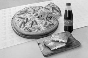 Garden Fresh Veggie Pizza + Cheesy Garlic Bread + Fountain Coke (250ml)