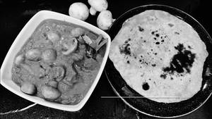 Paratha (2 pcs) + mushroom masala + misti