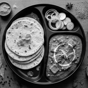 Matar Paneer Plus Roti