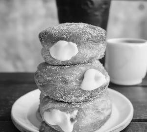White Chocolate Filled Bomboloni ( Italian Doughnut)