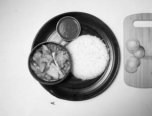 Pork Bamboo Stir Fry with Rice [6 Pieces]