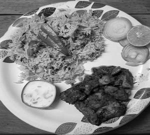 Bagara Rice with chicken curry