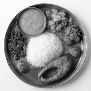 Steam Rice +Allo Vaja + 1Pic Fish Curry
