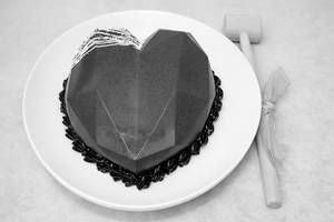 Belgian Chocolate Heart Pinata Cake Eggless
