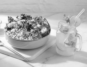 Any Protein [Up to 65g] Bowl + Drink