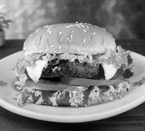 Mushroom patty cheese burger